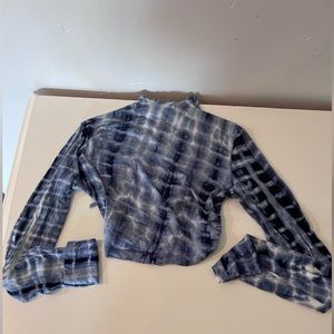 Princess Polly Blue Tie Dye Backless Long Sleeve Top